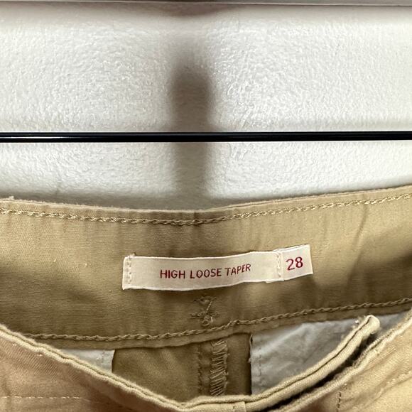 LEVI'S Premium Tailor High Loose Taper Pant Incense Tan Sz 28 {3J25} - Picture 5 of 7